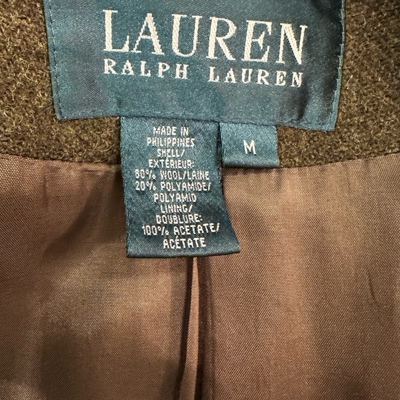 Lauren by Ralph Lauren Olive Wool Wrap Coat with Belt- Women’s Size Medium - Picture 3 of 10